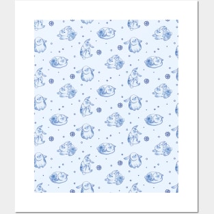 Cartoon Rabbit Bunny Patterns Posters and Art